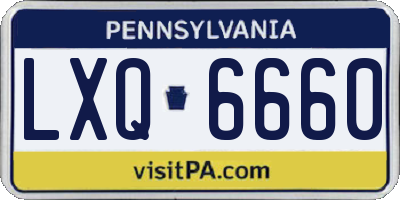 PA license plate LXQ6660