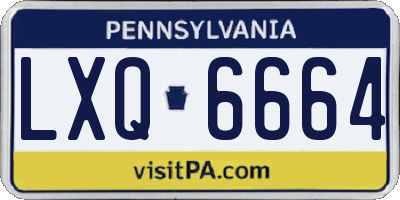 PA license plate LXQ6664