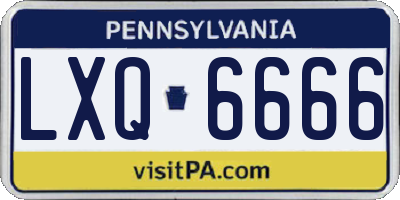 PA license plate LXQ6666