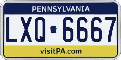 PA license plate LXQ6667