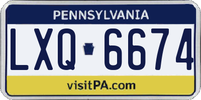 PA license plate LXQ6674