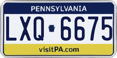 PA license plate LXQ6675