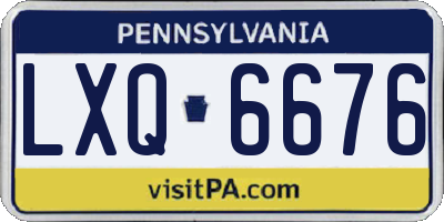 PA license plate LXQ6676