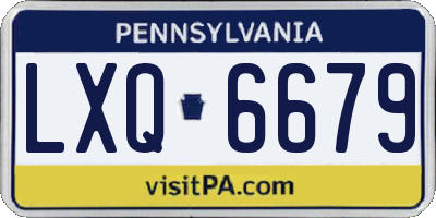 PA license plate LXQ6679
