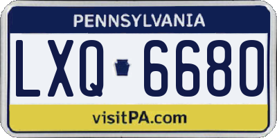 PA license plate LXQ6680