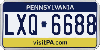 PA license plate LXQ6688