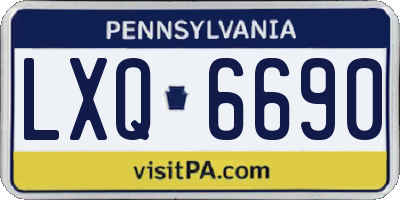 PA license plate LXQ6690