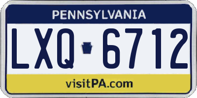 PA license plate LXQ6712