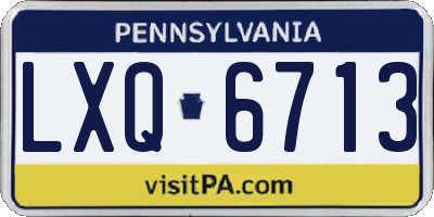 PA license plate LXQ6713