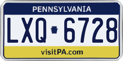 PA license plate LXQ6728