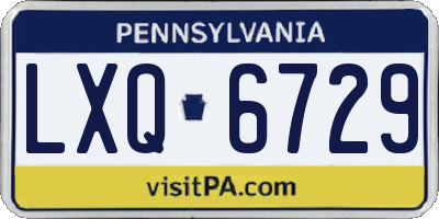 PA license plate LXQ6729