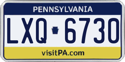 PA license plate LXQ6730