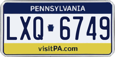 PA license plate LXQ6749