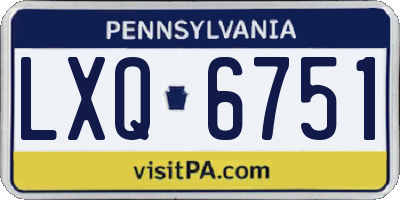 PA license plate LXQ6751