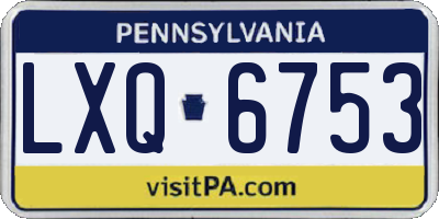 PA license plate LXQ6753