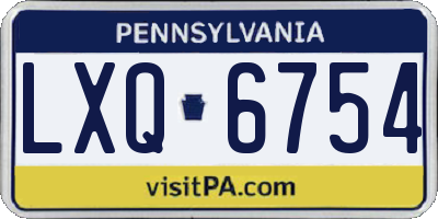 PA license plate LXQ6754