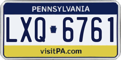 PA license plate LXQ6761