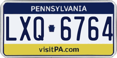 PA license plate LXQ6764