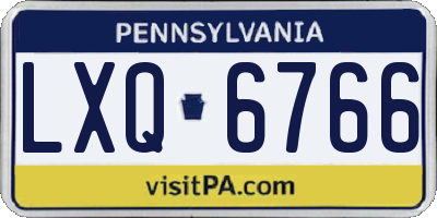 PA license plate LXQ6766