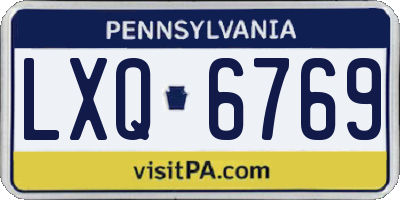 PA license plate LXQ6769