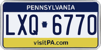 PA license plate LXQ6770