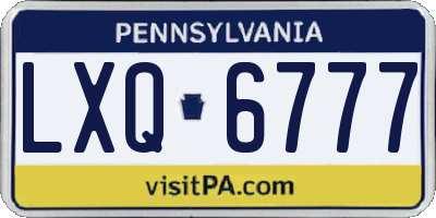 PA license plate LXQ6777