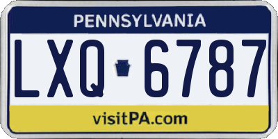 PA license plate LXQ6787