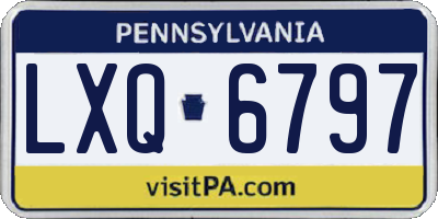 PA license plate LXQ6797