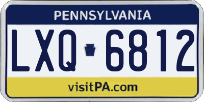 PA license plate LXQ6812