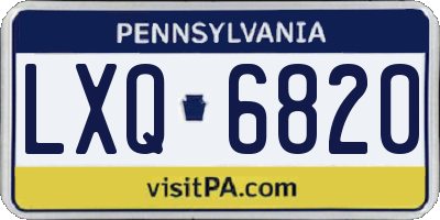 PA license plate LXQ6820
