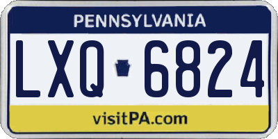 PA license plate LXQ6824