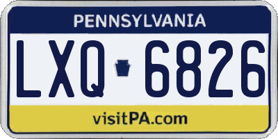 PA license plate LXQ6826