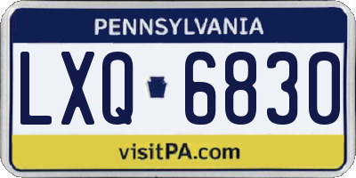 PA license plate LXQ6830