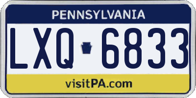 PA license plate LXQ6833
