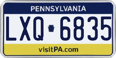 PA license plate LXQ6835