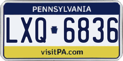 PA license plate LXQ6836