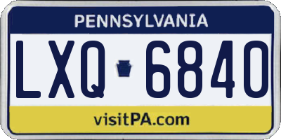 PA license plate LXQ6840