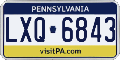 PA license plate LXQ6843