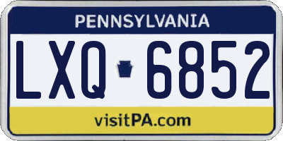 PA license plate LXQ6852