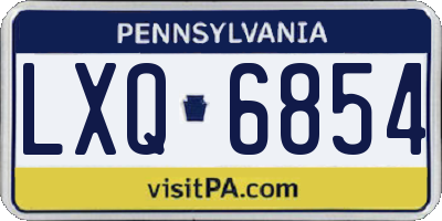 PA license plate LXQ6854