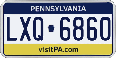 PA license plate LXQ6860