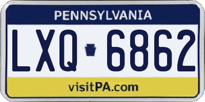 PA license plate LXQ6862