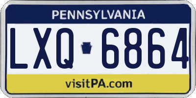 PA license plate LXQ6864