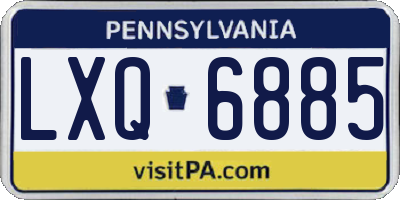 PA license plate LXQ6885