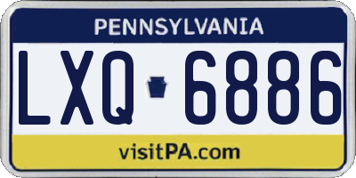 PA license plate LXQ6886