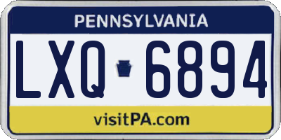 PA license plate LXQ6894