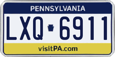 PA license plate LXQ6911