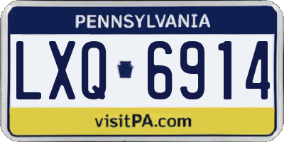 PA license plate LXQ6914