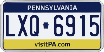 PA license plate LXQ6915