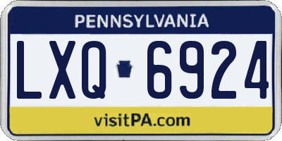 PA license plate LXQ6924